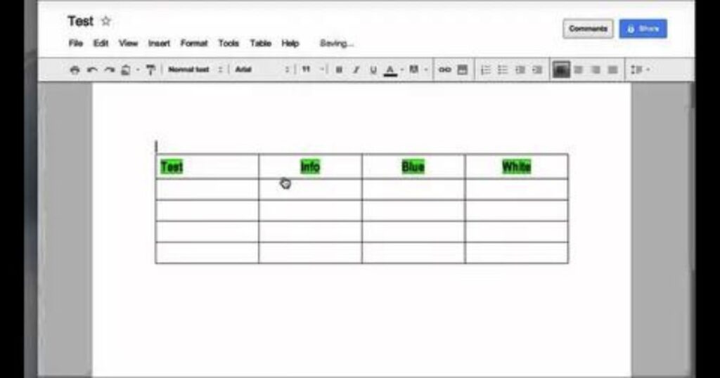 How do I edit an existing table in Google Docs?