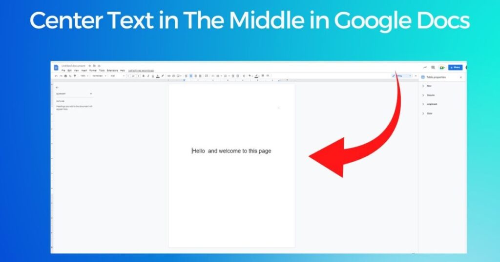 How To Centre Text In Google Docs?