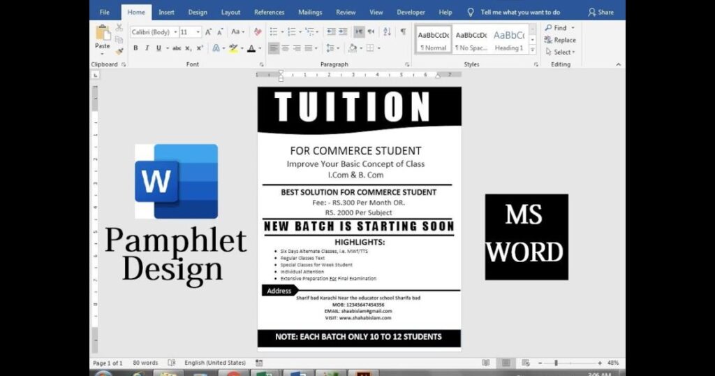 How To Make A Pamphlet On Word With A Template