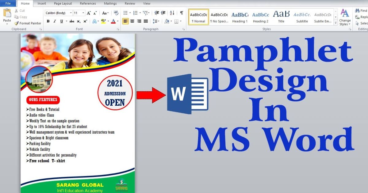 How To Make A Pamphlet On Word